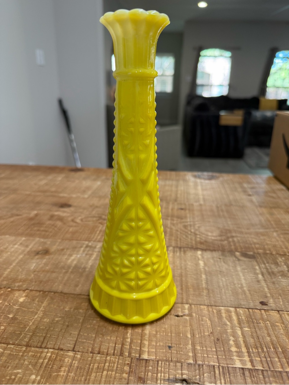 Yellow Decorative Glass Bud Vase - Unbranded